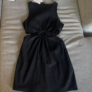 Zara Elegant Black Cut-Out Dress